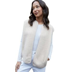 Threadbare Womens/Ladies Niya Borg Lightweight Vest / Ecru